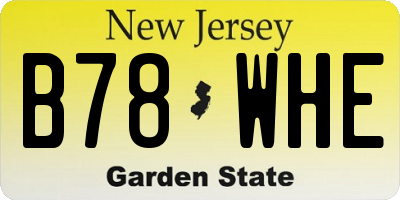 NJ license plate B78WHE