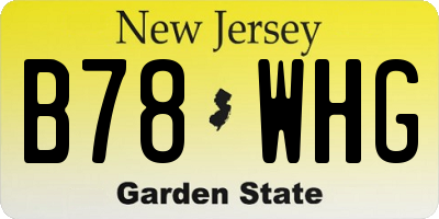 NJ license plate B78WHG