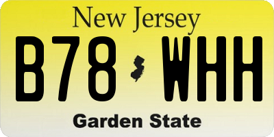 NJ license plate B78WHH