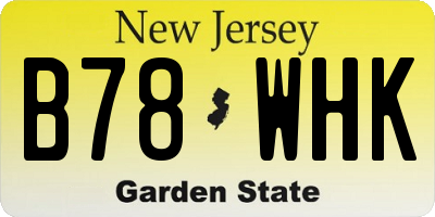NJ license plate B78WHK
