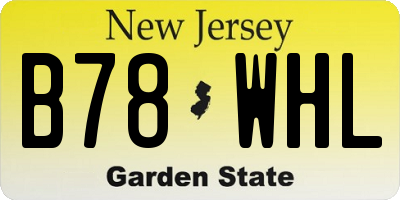 NJ license plate B78WHL