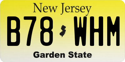 NJ license plate B78WHM