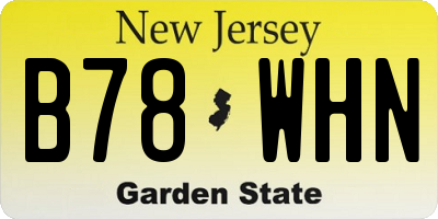 NJ license plate B78WHN