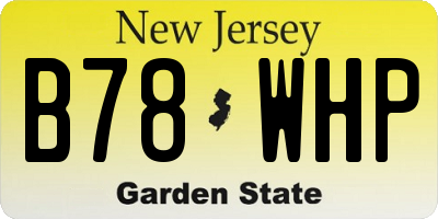 NJ license plate B78WHP