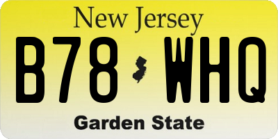 NJ license plate B78WHQ