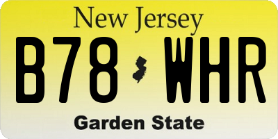 NJ license plate B78WHR