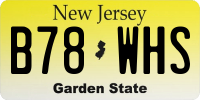 NJ license plate B78WHS