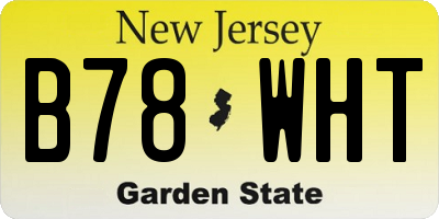 NJ license plate B78WHT