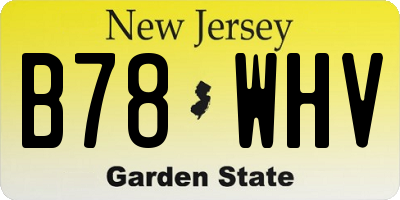 NJ license plate B78WHV
