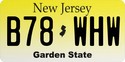 NJ license plate B78WHW