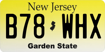 NJ license plate B78WHX