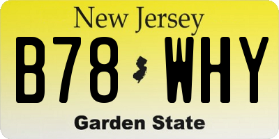 NJ license plate B78WHY