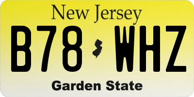 NJ license plate B78WHZ