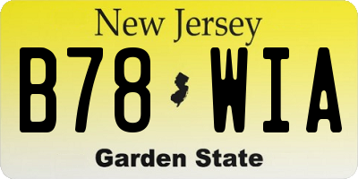 NJ license plate B78WIA