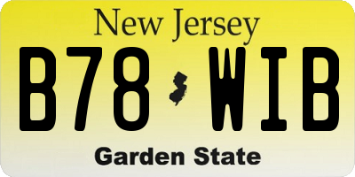 NJ license plate B78WIB