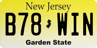 NJ license plate B78WIN