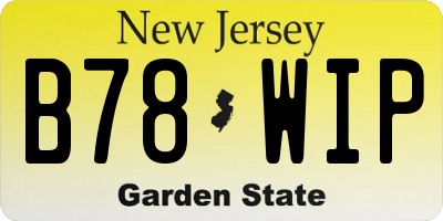 NJ license plate B78WIP