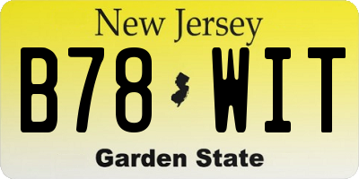 NJ license plate B78WIT