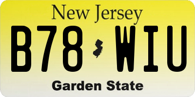 NJ license plate B78WIU