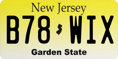 NJ license plate B78WIX