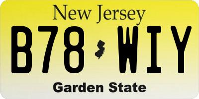 NJ license plate B78WIY