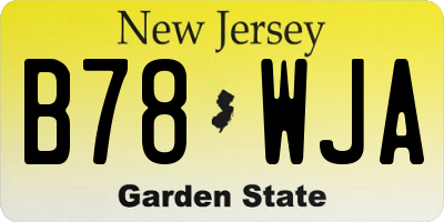 NJ license plate B78WJA