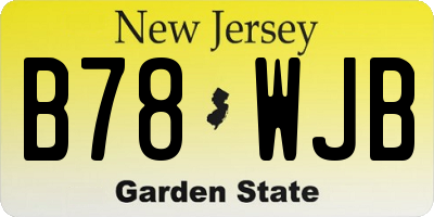 NJ license plate B78WJB