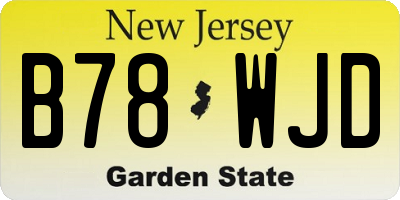 NJ license plate B78WJD