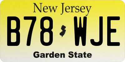 NJ license plate B78WJE