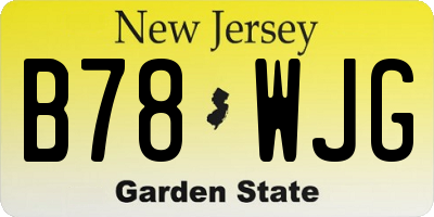 NJ license plate B78WJG