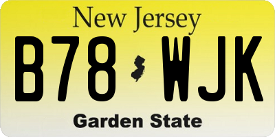 NJ license plate B78WJK