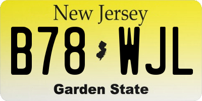 NJ license plate B78WJL