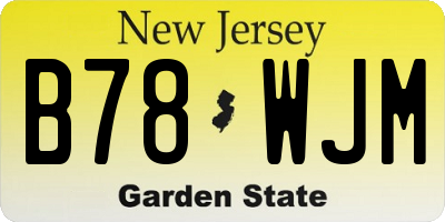 NJ license plate B78WJM