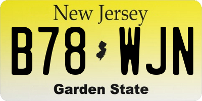 NJ license plate B78WJN