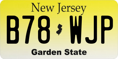 NJ license plate B78WJP