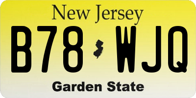 NJ license plate B78WJQ