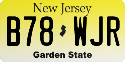 NJ license plate B78WJR
