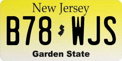 NJ license plate B78WJS