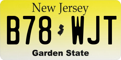 NJ license plate B78WJT