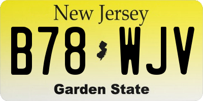 NJ license plate B78WJV