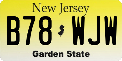NJ license plate B78WJW