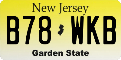 NJ license plate B78WKB