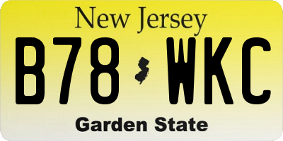 NJ license plate B78WKC