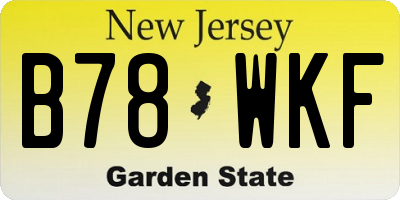 NJ license plate B78WKF