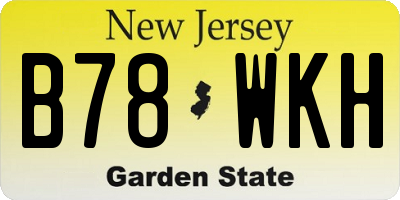 NJ license plate B78WKH