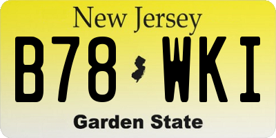 NJ license plate B78WKI