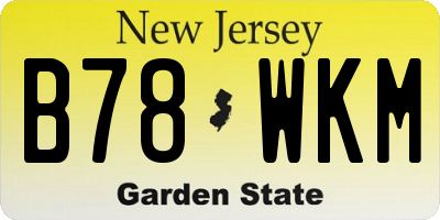 NJ license plate B78WKM