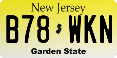 NJ license plate B78WKN