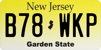 NJ license plate B78WKP