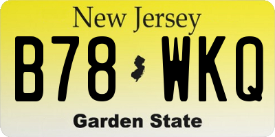 NJ license plate B78WKQ